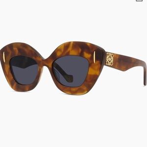 Loewe Tortoiseshell Oversized Cat-Eye Sunglasses with Gold Logo